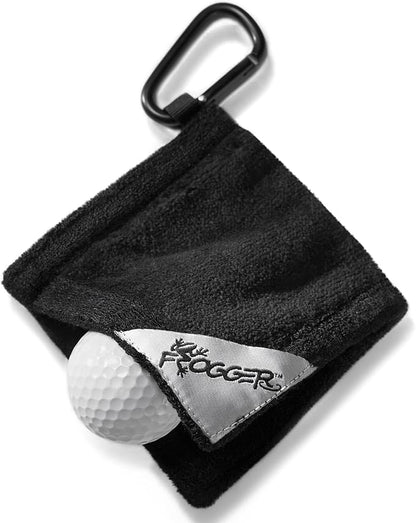 Frogger Amphibian Golf Ball Towel with Wet and Dry Technology Small Golf Ball Towels for Golf Bags with D Clip, Premium Golf Ball Accessories, Ultra Absorbent