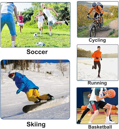 2 Set Anti-Slip Grip Soccer Socks with Shin Guard Sleeves, Sports Athletic Socks for Men Women