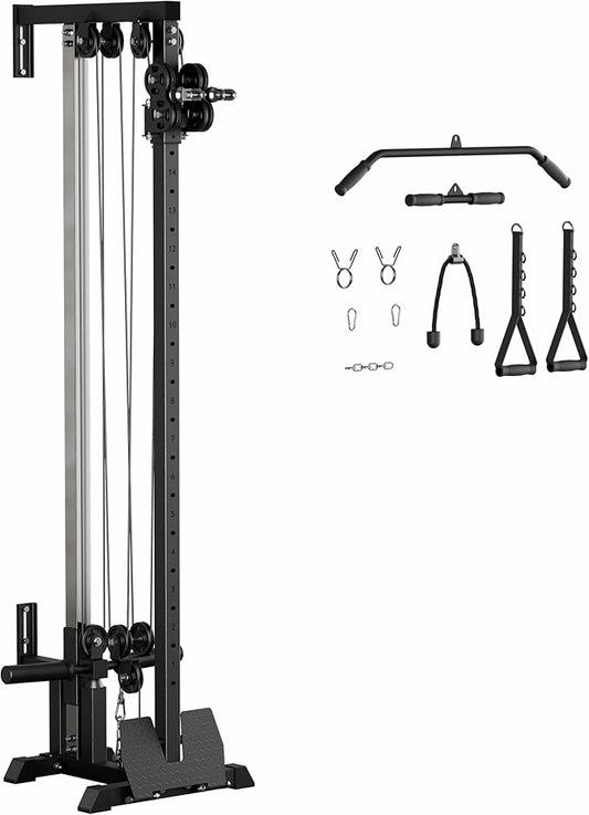 Fitness Wall Mount Cable Crossover Machine – Multi-Functional Dual Pulley System, Home Gym Equipment with Commercial-Grade Steel Frame and 400 lb Load Capacity for Home Gym.