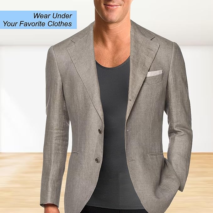 Insta Slim -Made in USA- Compression Tank-Top Shapewear for Men. Tummy Control Slimming Body-Shaper for Belly & Back Support