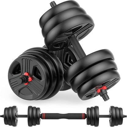 Adjustable Dumbbells, 20/30/40/55/60/70/80/90lbs Free Weight Set with Connector, 2 or 3 in 1 Dumbbells Used as Barbell, Kettlebells, Fitness Exercises for Home Gym Suitable for Men/Women