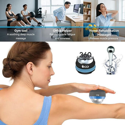 iECO Cryosphere Cold Massage Roller Ball – Ice Cold and Hot for Deep Tissue and Sore Muscle Relief of Stiffness and Stress, Body, Neck, Back, Foot, Plantar Fasciitis, Gifts for Him