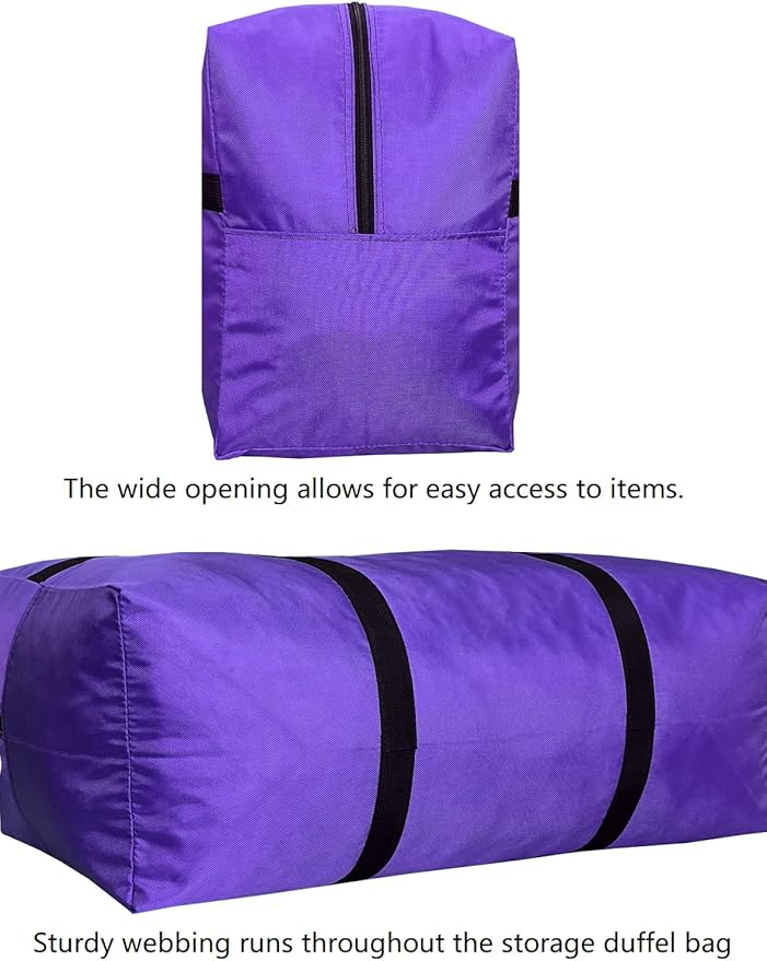 Extra Large Storage Duffle Bag with Zippers and Handles, Big Foldable Duffle Bag for Travel
