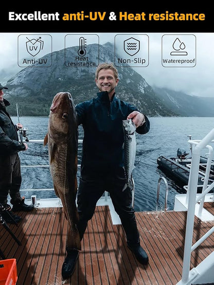 FOCEAN Boat Flooring EVA Foam Boat Decking Faux Teak Marine Flooring Boat Mat Boat Carpet Sheet for Motorboat RV Yacht Kayak Surfboard, 94.5"x 47.2"/35.4"/23.6"/15.7"