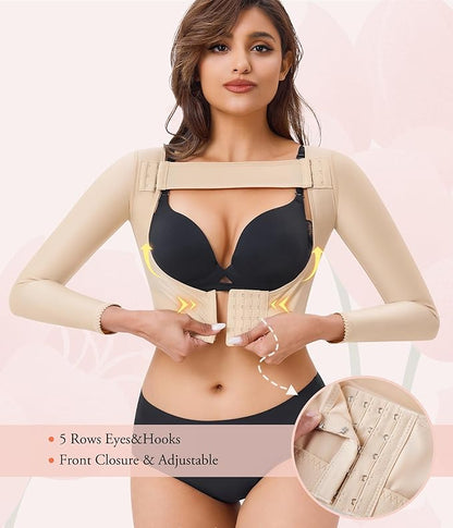 LANCS Women Upper Arm Shaper Post Surgical Compression Sleeves Slimmer Tops Posture Corrector Vest Shapewear