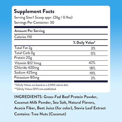 Equip Foods Prime Protein Powder | Clean, Grass Fed Beef Protein Isolate | Carnivore Protein Powder | Paleo, Keto Friendly | Gluten, Dairy Free | Helps Build & Repair Tissue | 30 Servings, Strawberry