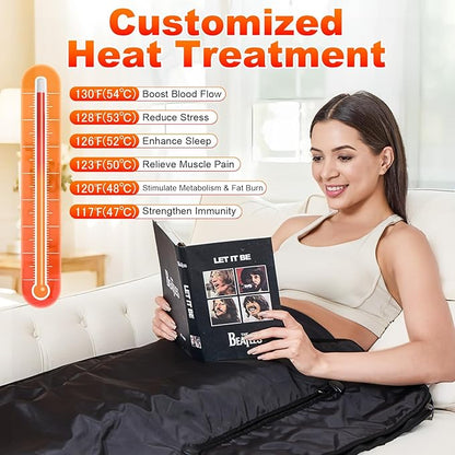 Far Infrared Sauna Blanket: Portable Sauna Blanket for Home Therapy-Infrared Blanket Sauna with 86–176°F Temp Range