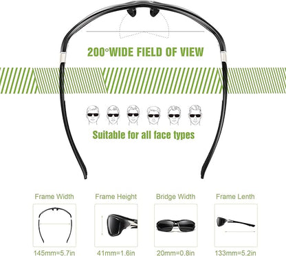 3 Pack Polarized Sports Sunglasses for Men, Mens Sunglasses Wrap Around UV400 Protection for Cycling Fishing Driving