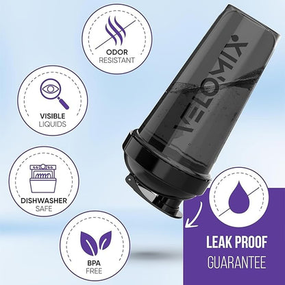 '-2 Pack- 28 oz Protein Shaker Bottles for Protein Mixes - 2x Wire Whisk | Leak Proof Shaker Cups for Protein Shakes | Protein Shaker Bottle Pack | Shakers for Protein Shakes - 2xBlack