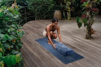 YOGA DESIGN LAB | The Yoga Bolster | Comfortable, Supportive Eco-Friendly Luxury Yoga Cushion | Recycled Plastic Bottle Microfiber | Natural Cotton, Foam Filling (Celestial)