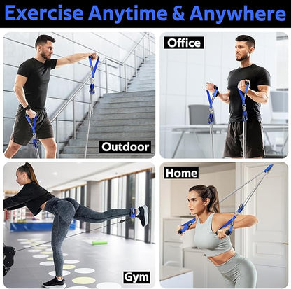 WALITO Resistance Bands Set - Exercise Bands with Handles, Door Anchor, Legs Ankle Straps, for Heavy Resistance Training, Physical Therapy, Muscle Training, Yoga, Home Workouts