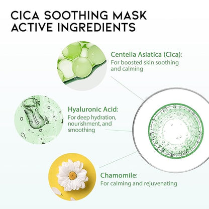 #OOTD Face Mask Korean Skincare for Dry Sensitive Skin | Hydrating, Revitalizing, Calming, Collagen, Ceramide, Cica, Vitamin C Serum Sheet Masks (12EA)