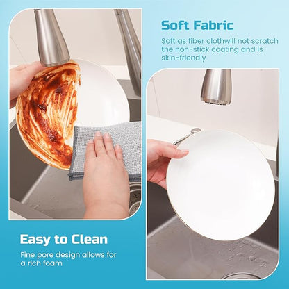 Forggon10 Pcs New Upgrade 3-Layer Metal Dish Cloth, No Scratches and No Odor, Multipurpose Wire Dishwashing Rag for Wet and Dry, Kitchen Cleaning DishRags,Sinks,Dishes,Stove Top, Dimensions(7.08X8.86)