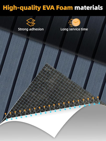 FOCEAN Boat Flooring EVA Foam Boat Decking Faux Teak Marine Flooring Boat Mat Boat Carpet Sheet for Motorboat RV Yacht Kayak Surfboard, 94.5"x 47.2"/35.4"/23.6"/15.7"