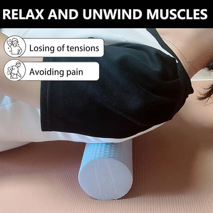 EVA Massage Roller, Recovery Foam Roller, Medium Density Light Blue Trigger Point Massage Roller for Deep Tissue Excercise, Physical Therapy, Muscle Restoration, 12" X 4" Round