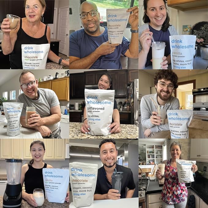 drink wholesome Vegan Unflavored Almond Protein Powder | for Sensitive Stomachs | Additive & Dairy Free | No Artificial Sweeteners | No Bloating, Farts or Gas | No Constipation or Diarrhea