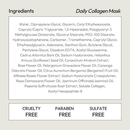 LAPCOS Collagen Sheet Mask, Firming Daily Face Mask with Collagen Peptides for Anti-Aging, Helps to Minimize Wrinkles, Restores Skin Elasticity & Firmness, Hydrating, Korean Beauty, 5-Pack