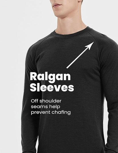 Iguana Mens 100% Merino Wool Base Layer Sets for Ski Lightweight Thermal Underwear