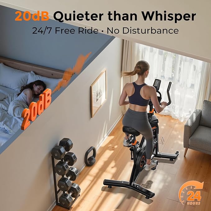 YOSUDA Magnetic Exercise Bike,Stationary Bikes for Home with Exclusive App, 400 lbs Weight Capacity & 50 lbs Flywheel, Indoor Cycling Bike with Tablet Holder & Adjustable Seat and Handlebars