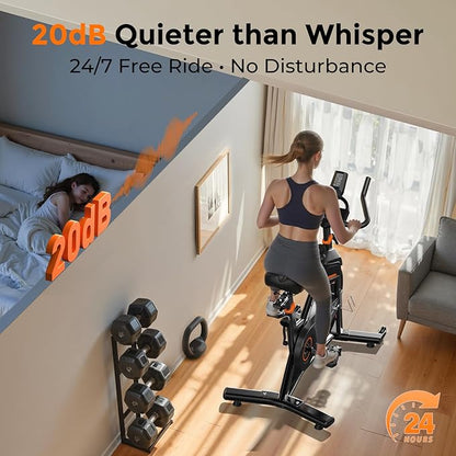 YOSUDA Magnetic Exercise Bike,Stationary Bikes for Home with Exclusive App, 400 lbs Weight Capacity & 50 lbs Flywheel, Indoor Cycling Bike with Tablet Holder & Adjustable Seat and Handlebars