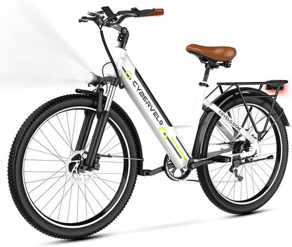 1000 Peak Electric Bike for Adults,up 80 Miles Removable Battery Ebike, 26" Electric E Bike with 7-Speed,Adult Electric Bicycles for Commute Beach Snow Womens All Terrain
