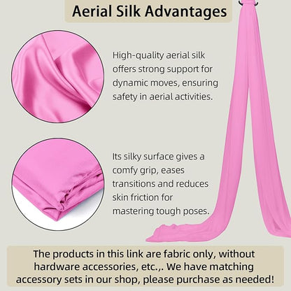 15/25 Yards Aerial Silk Professional Indoor Aerial Yoga Hammock Fabric Outdoor Fitness Silk for Dance, Circus Training, Home Gym