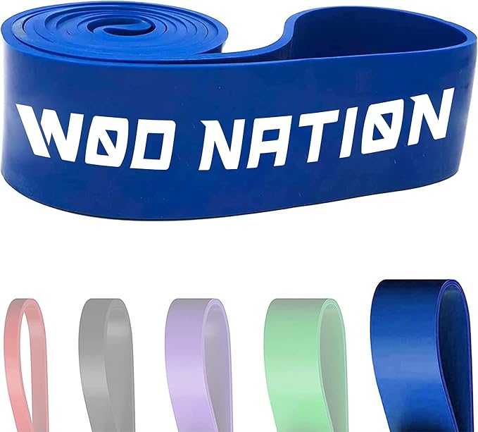 WOD Nation Pull Up Assistance Bands (10-175lbs Band) - Best for Pullup Assist, Chin Ups, Resistance Bands Exercise, Stretch, Mobility Work & Serious Fitness - 41 inch Straps