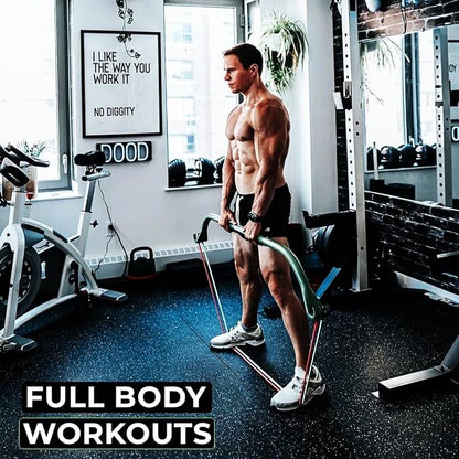 Gorilla Bow Original Portable Home Gym Resistance Bands and Bar System for Travel, Fitness, Weightlifting and Exercise Kit, Full Body Workout Equipment Set