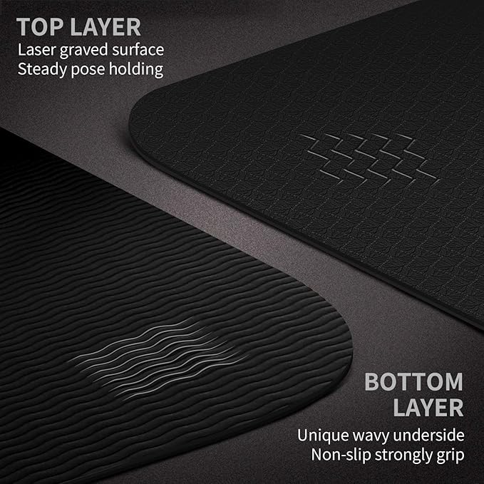 CAMBIVO Extra Wide Yoga Mat for Women and Men (72"/84"x 32"x 1/4") TPE Workout Mat, Non-slip Large Exercise Fitness Mat for Yoga, Pilates, Workout