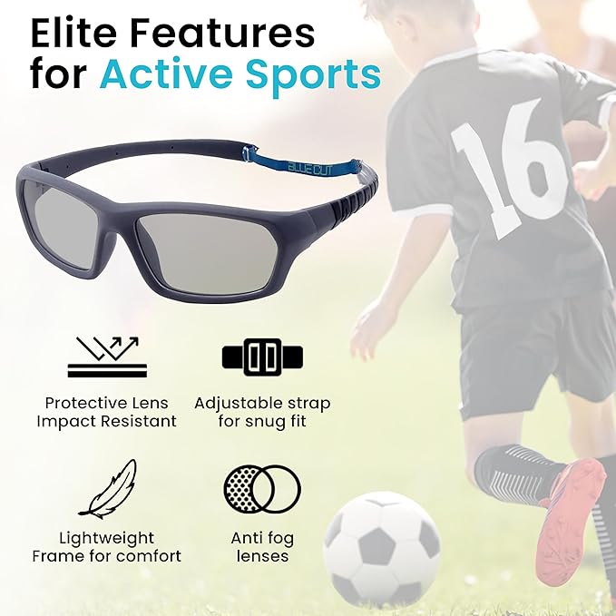 BLUE CUT Sports Protection Goggles, Photochromic Lenses Safety Glasses for Basketball, Pickleball and Outdoor Sports