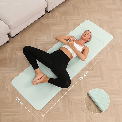 Foldable Yoga Mat - 10mm Extra Thick, 75"26" Non-Slip Exercise Fitness Mat | SGS Eco-Certified, Portable for Yoga/Pilates/Studio/Home Workout
