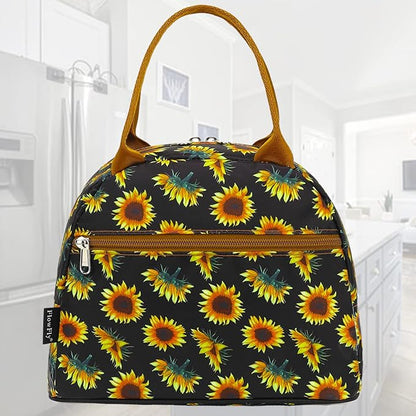FlowFly Insulated Lunch Cooler Bag - Tote Bag Organizer for Women/Men, SunFlower