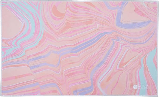 Yoga Design LAB | The Hand Towel | Premium Non Slip Hand Towel | Designed in Bali | Colorful Eco Printed + Quick Dry + Soft | Hot Yoga, Bikram, Ashtanga, Sport, Barre, Travel (Pearl)