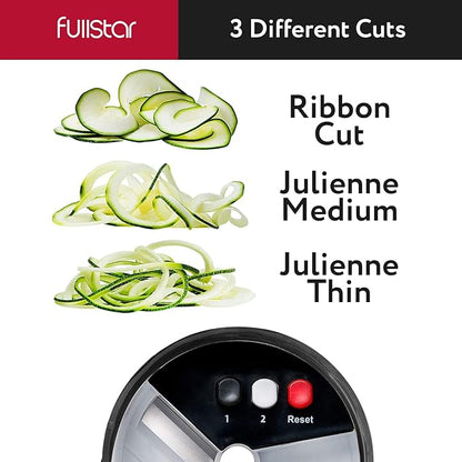 Fullstar All-in-1 Vegetable Chopper and Mandoline Slicer for Kitchen - Cheese Grater, French Fry Cutter, Cheese Slicer - Bonus Handheld Spiralizer Included (6 in 1, Stainless Steel)