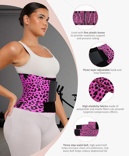 FeelinGirl Waist Trainer Belt Waist Cincher Trimmer Ab Belt Tummy Control Body Shaper with Triple Wrap Women and Men