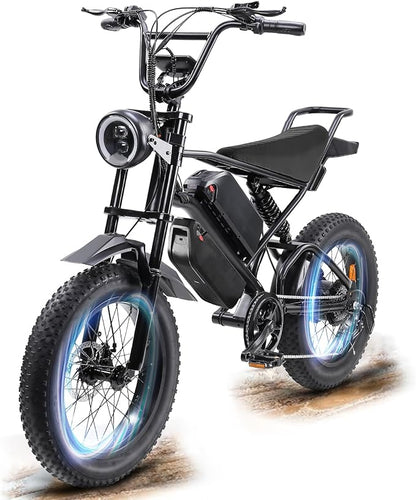 Electric Bikes for Adults,50-120Miles by Pas Ebikes,1000/15000W,720/1440WH E Dirt Bike,Shemano 7-Speed E Bikes,20'*4.0 Fat Tire Ebike,Dual Disc Brake Electric Motorcycle