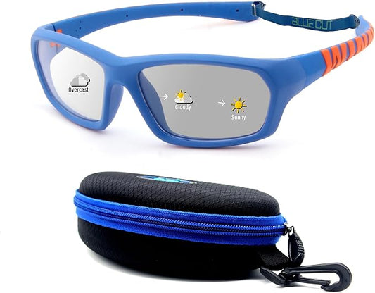 BLUE CUT Sports Protection Goggles, Photochromic Lenses Safety Glasses for Basketball, Pickleball and Outdoor Sports