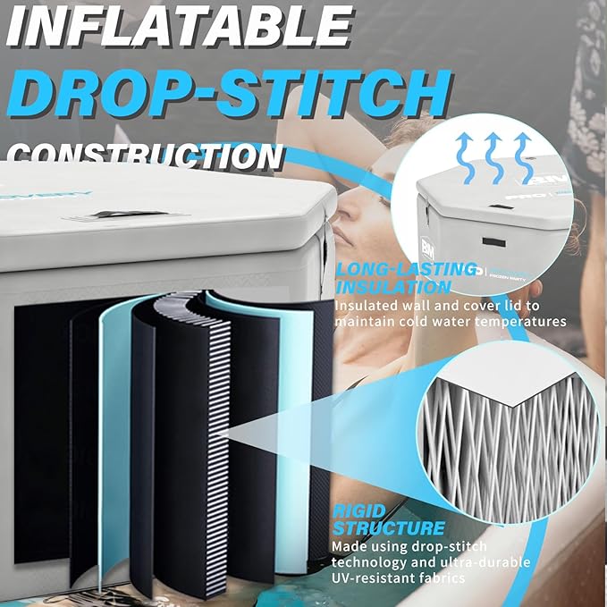 Inflatable Octagonal Ice Bath Tub for Groups, Party Cold Plunge Recovery Tub with Insulated Lid, Fits 8–10 People, 660 Gallon Capacity, 78.74" x 78.74" x 27.56", Portable Durable Design