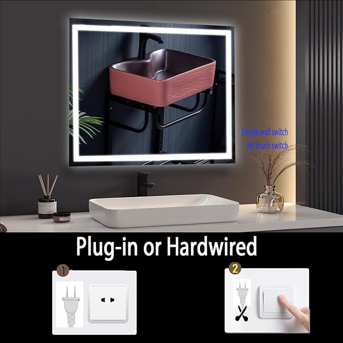 Led Mirror for Bathroom with Lights Mirror Large 36X28 inch