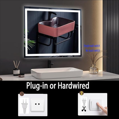 Led Mirror for Bathroom with Lights Mirror Large 36X28 inch