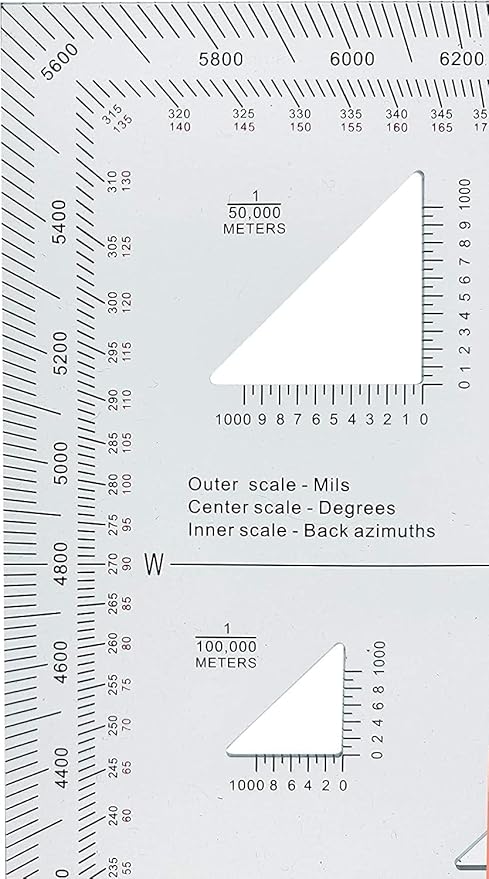 1.2mm Transparent Plastic Military UTM/MGRS Coordinate Scale Map