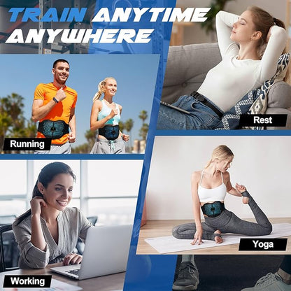 FDA Cleared - MHD TENS Muscle Stimulator - Dual TENS & PMS Functions, 12 Programs for Easy Abs Muscle Stimulation and Activation, Home Gym Use