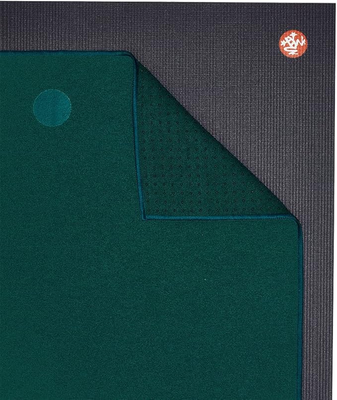 Manduka Yogitoes Yoga Towel – Rubber Grip Dots Non-Slip Bottom, Quick Dry Fitness Towel for Hot Yoga, Pilates, Exercise