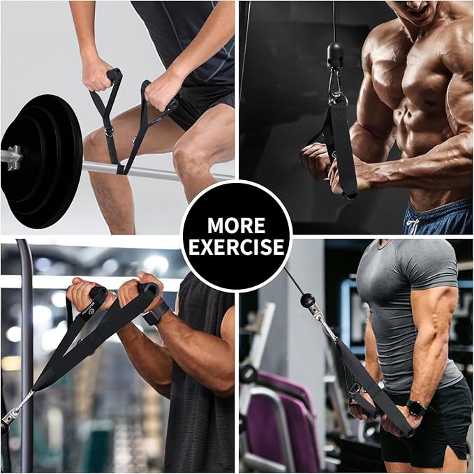 Landmine Attachment for Barbell Bar，Portable Landmine Handle Straps, T Bar Row Attachment, Fits Barbell and Cable Machine, Portable Strength Training and Home Gym Equipment