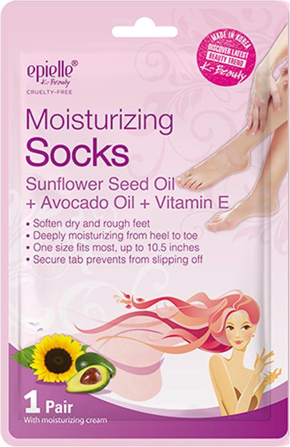 Epielle Hydrating & Moisturizing Hand & Foot Masks 12 Pairs, Relieve and Soften Dry Hands & Cracked Heels with Shea Butter & Sunflower Seed Oil, Korean Skin Care, Spa Set, Self Care Gifts for Women