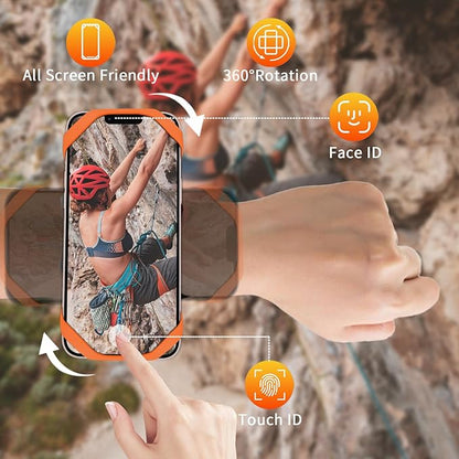 3in1 Phone Holder for Running,Arm Band/Wrist Holder/Bike Mount,Phone Armbands 360° Rotation & Detachable Fit All 4.5-7" Cellphone for iPhone 16/15/Pro/ProMax/14/13/12/mini/Pro Max/XS/XR