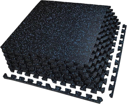 0.56in Thick 24 Sq Ft Exercise Equipment Mats 6 Tiles
