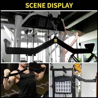 LAT Pulldown Attachment,Back Tricep Bar Strength Training,Handle Grips Lat Pull Down Bar Press Down Exercises,Cable Machine Accessories, Cable Back Attachments for Home Gym