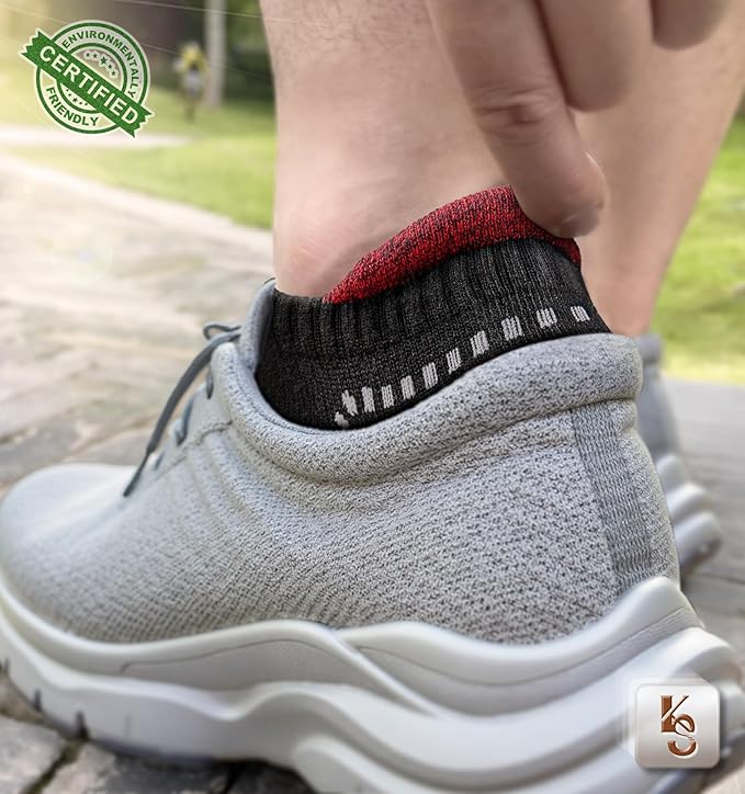 KEMISANT Men Running Socks,Active Ankle Socks No show Cushioned Footbed Arch Support