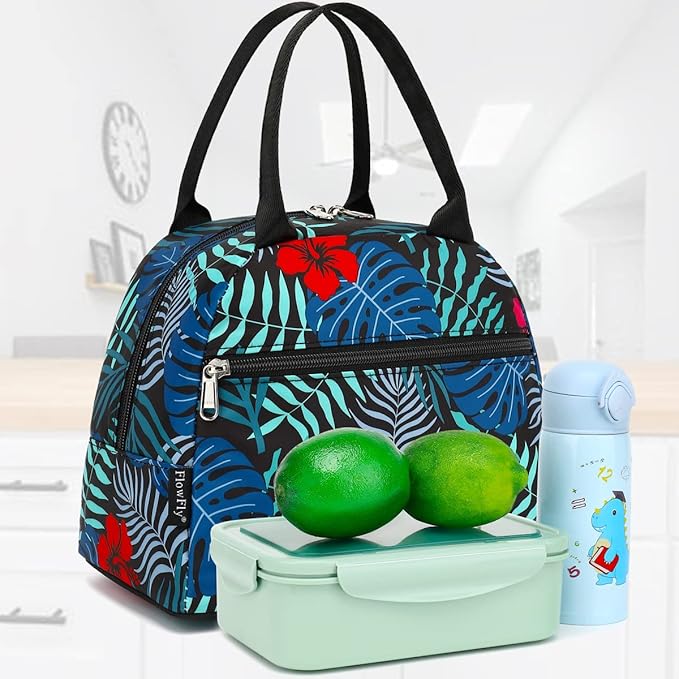FlowFly Insulated Lunch Cooler Bag - Tote Bag Organizer for Women/Men, Leaf
